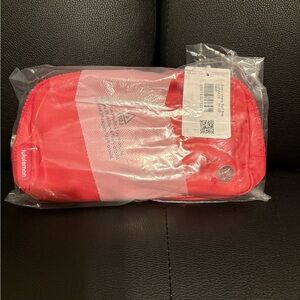 lululemon athletica Coral Red Zip Cosmetic Pouch